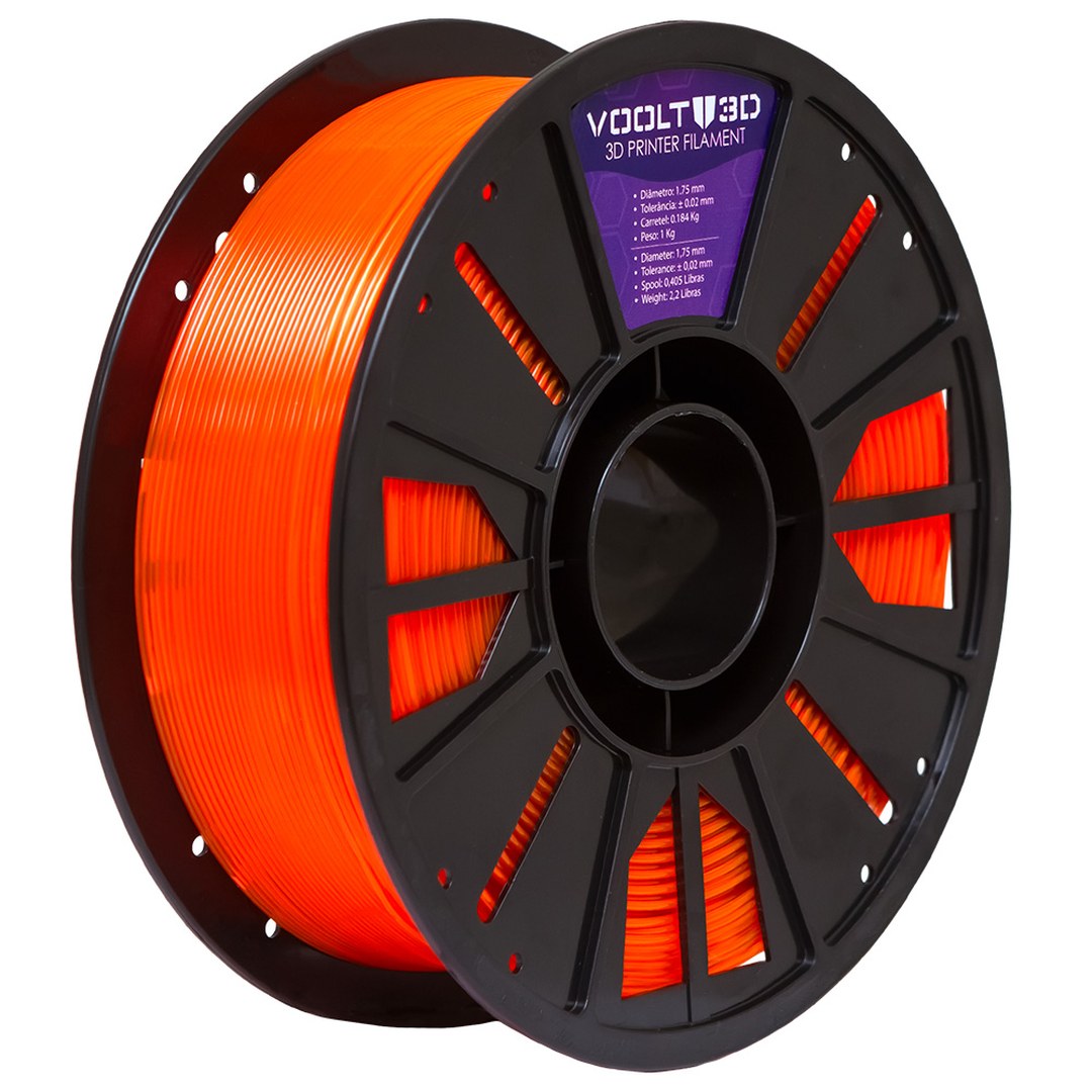 Voolt - PETG HF - Laranja Neon Translúcido