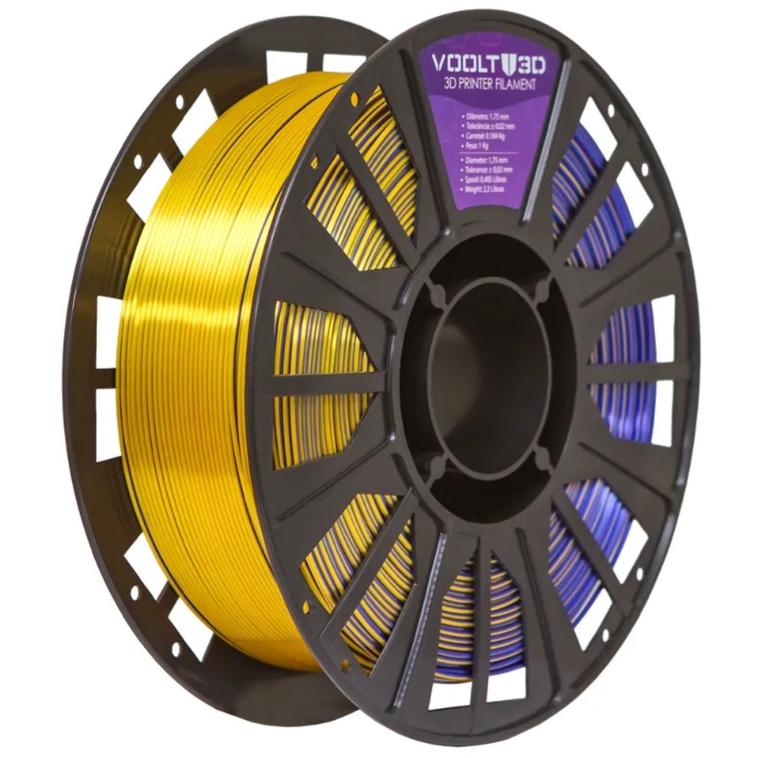 Voolt - PLA - Silk - Azul Safira / Dourado / Verde